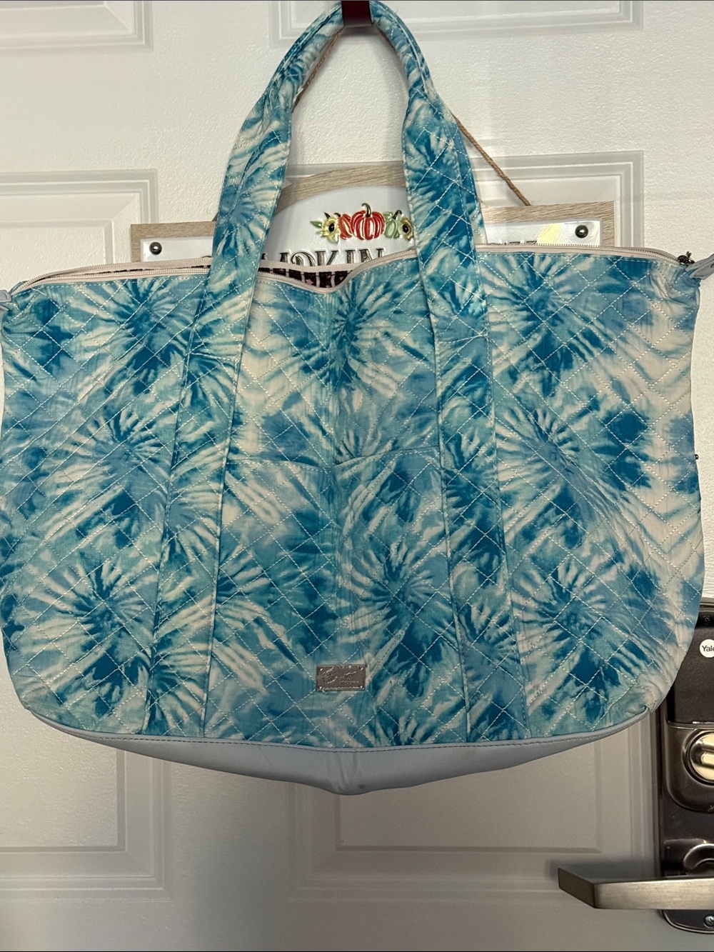 Betsey Johnson Blue Tie-Dye Quilted Tote